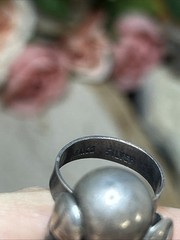 56. Vintage MEXICO Silver Los Cocos Two Balls Old School Ring 5.8g, 5.25s