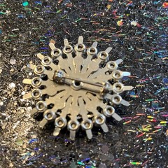 Vintage Silver And Light Blue Unmarked Brooch