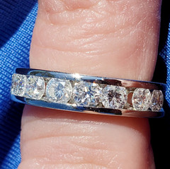 EARTH MINED REAL Diamond Wedding Band SOLID PLATINUM Anniversary Ring Size 5.25