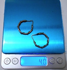 Vintage Sterling Silver Wire Rope Wrapped Hoop Earrings 4 gm 1″