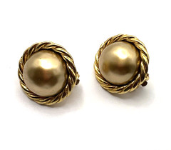 Vintage 80s Clip-On Earrings Carol lee Clip Ons faux pearl