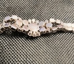 Vintage Austria 2-Layer Crystal Bracelet Bright Clear Crystals Signed Austria 7″