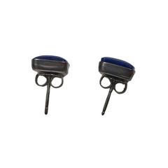 Vintage Blue Square Stud Pierce Earrings