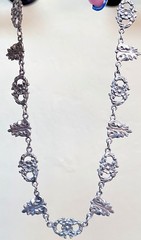 WONDERFUL Antique Italian Designer Ornate .800 Silver Floral Link Necklace