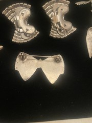 VTG Brooch Jewelry Lot Silver Tone FAIRY HEART ANGEL DOG BOW Rhinestone Clips