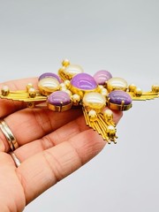 Rare Vtg PARIS HOUSE LONDON Made In England Couture Maltesse Cross Brooch Pin
