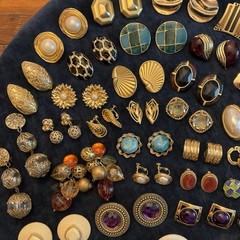 HUGE Lot Vintage Clip On Screw back Earrings TRIFARI Sarah Cov Gay Boyer Coro