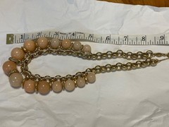 Vintage Signed fossil Women’s Champagne glass Bubble Link Necklace gold tone
