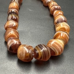 Old Mali Striped Agate Style Beads Vintage African Old Glass Beads