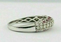 Art Deco 3.50 Ct Diamond & Ruby Antique Vintage Wedding Ring 925 Sterling Silver