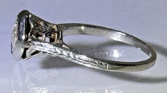 Antique Belais 18k White Gold 4mm Diamond Solitaire Ring Sz4 Art Deco Gorgeous!!
