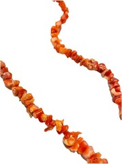 Vintage Coral Nugget Necklace Strand Salmon Goldtone 20” Long Boho chic