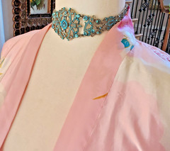 VCLM Aqua Crystal Turquoise Rhinestone Choker – High End Costume Piece Marked