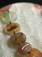 Vintage 1970s 1980s Multi Color Lucite Pebble Nugget Rainbow Necklace 30″ 45g