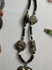 Vintage Asian Jade Rose Quartz Carved Beaded Necklaces Bracelet Jewelry Lot 7pcs