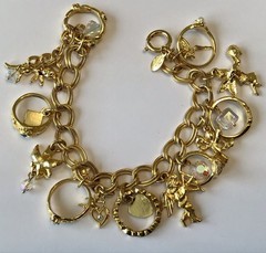 KIRKS FOLLY CHARM ANGEL CHERUB RHINESTONE BRACELET