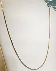 Vintage New Old Stock Yellow Gold Plate Woven Chain Necklace 24” 2mm
