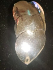Silver-tone Three Tiered Stacking Hearts Brooch Pin Love Mother’s Day