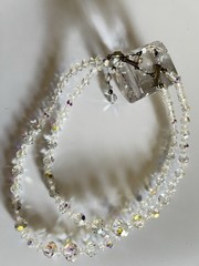 Vintage/Estate Aurora Borealis Crystal Double Stand Necklace