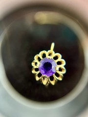Vintage 14K Yellow Gold 1.00ct Amethyst Halo Jacket Women’s Earring