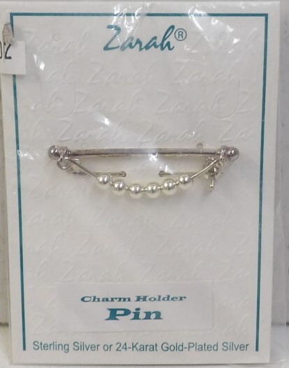 Zarah Sterling Silver Charm Holder Pin Brooch on Original Store Card