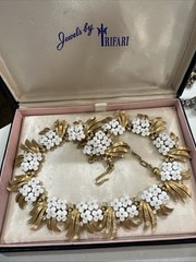 Rare Vtg Crown Trifari Forget-Me-Not Collection Choker 50’s Original Box