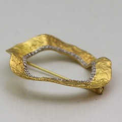 20K Yellow & White Gold .48 cttw Diamond Converted Vintage Brooch