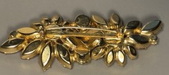 Rhinestone Brooch Pastel Floral Prong Set Layered 3.25x 1.25