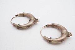 Vintage Sterling Silver 925 Hoop Earrings Ball Wire