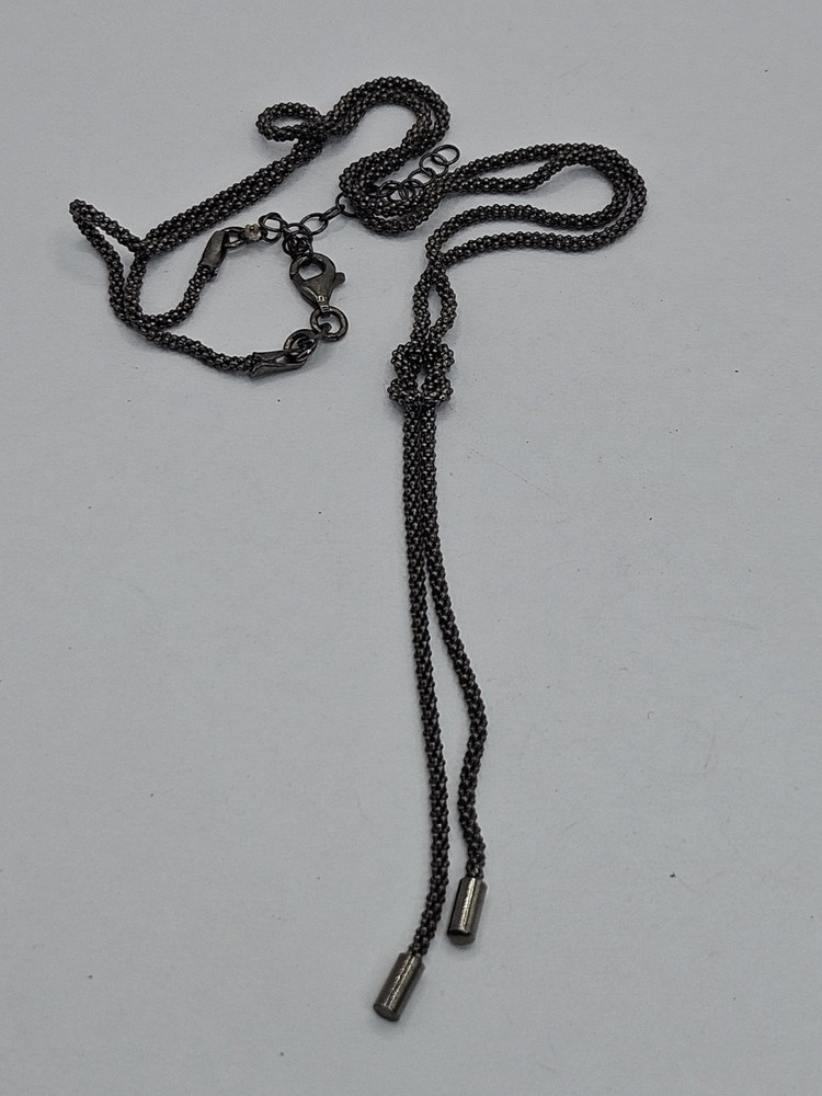 Vintage Sterling Silver Knotted Rope Chain Necklace