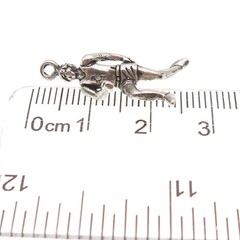 Sunwest 925 Sterling Silver Vintage Marathon Runner Oxidized 3D Charm Pendant