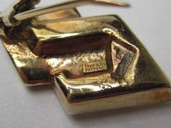 Vintage Crown Trifari Fur Clip Brooch Rhinestones Gold Tone Art Deco 1930s-40s