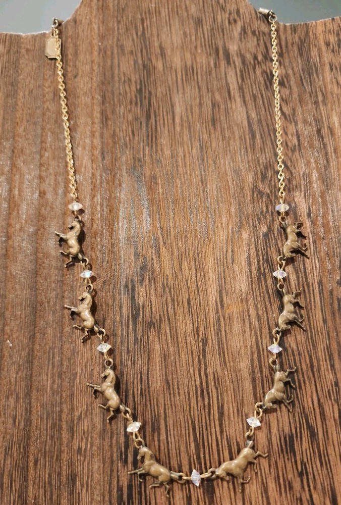 Vintage Pididdly LINKS Galloping Horse Necklace, 21″