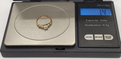 Vintage 14 KT Yellow & White Gold Estate Natural Diamond Promise RING US Size 5
