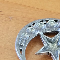 Vintage JJ Pewter Sun Moon Star Brooch Pin Lot 3pc Celestial Whimsigoth