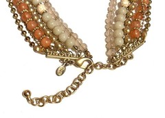 Chico’s Statement Layered Necklace Beaded Glass Stone 18-21” Adjustable