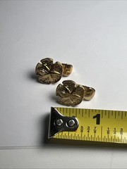 Beach Sand Dollar Gold Tone Clip On Earrings Vintage Textured Shells Ocean EUC