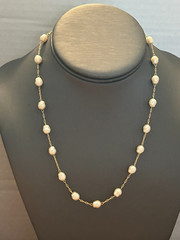 Vintage Statement Good Quality Freshwater Faux Pearl Necklace 17″