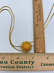VTG Statement Gold-tone Atomic spiked ball slide-lariat chain necklace