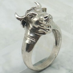 Buy 2 Get 1 Free 3D Taurus Bull Head Horns Men’s Stainless steel Rings Many Size