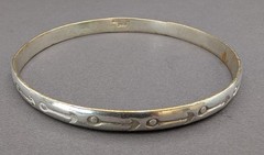 Vintage Taxco Mexico 925 Sterling Silver Arrow Bangle Bracelet 14g