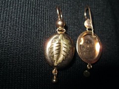 Vintage Gold Earrings 14K (583) and 18K (750) Made in Former USSR Weight 5.9g