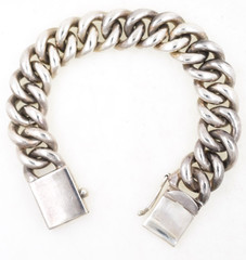 Heavy Vintage Sterling Silver Bracelet 7 ½ Inches 109 Grams