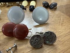 Lot 19 Pair VTG Clip On & Twist Back Earrings Beaded Pearl Retro Mod W/ Box