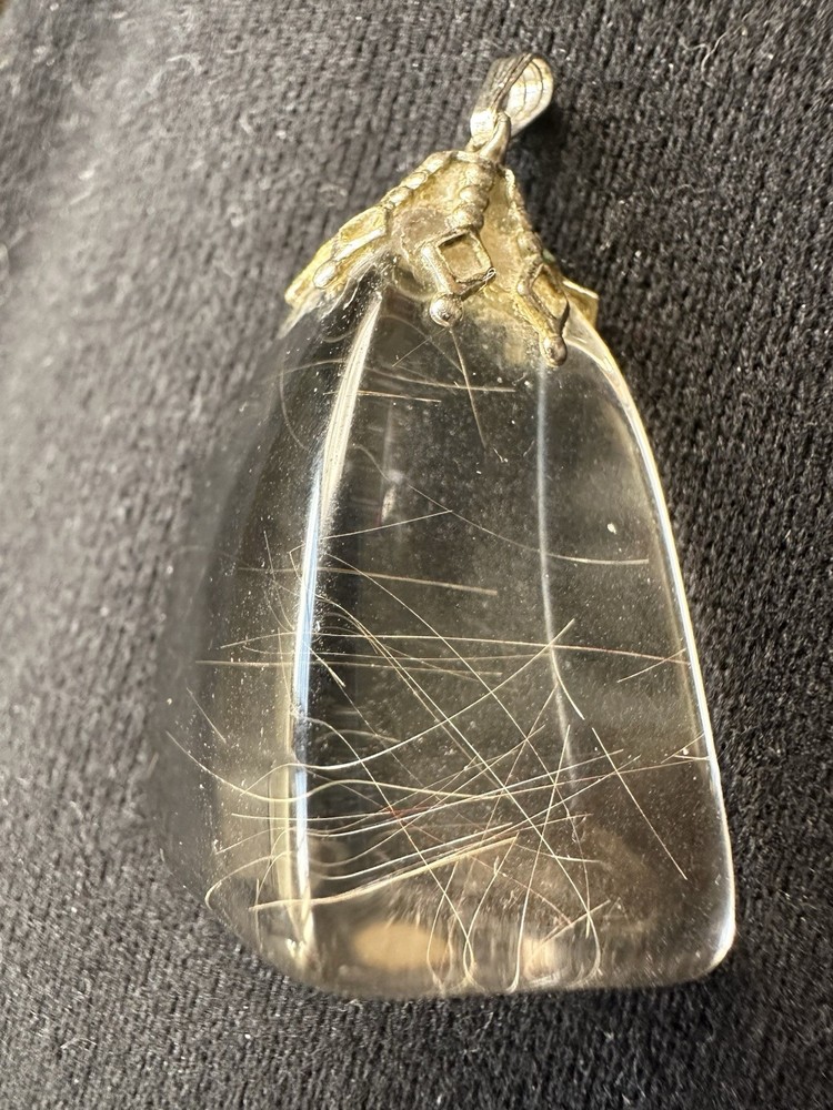 Vintage Clear Golden Rutile Quartz Pendant