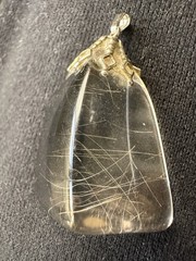 Vintage Clear Golden Rutile Quartz Pendant