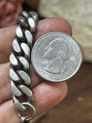 57. Vintage Sterling silver 925 Curb Link Chain Bracelet 7 3/8″. 50.8g. Unsx