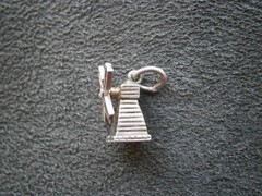 Nuvo Windmill Vintage Sterling Silver Bracelet Charm Pendant 2.0g Sails Rotate