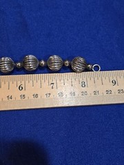 RARE Vintage Napier Silver Plated Metal Beads Bracelet 8.5″ Melon Ball