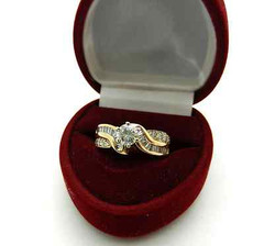 Solid 14k Yellow Gold Natural Diamonds Cluster Ring size 6